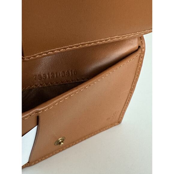 Gucci GG Leather/Canvas Compact Bifold Card Wallet Azure/Brown Italy 783121 NIB - Picture 12 of 12